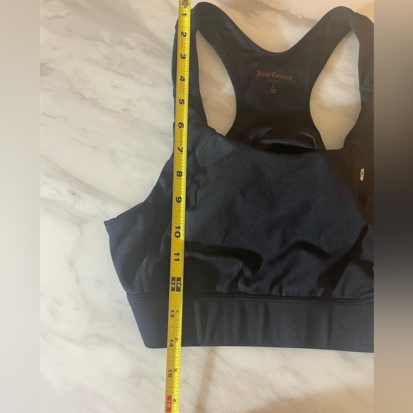 Juicy Couture Sport Black Racerback Sports Bra Crown Logo Size L - Picture 8 of 8